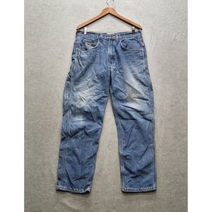 Tyndale FR Men Jeans 32X32 Blue Denim Carpenter Workwear FLF 800 Logo 29" Inseam